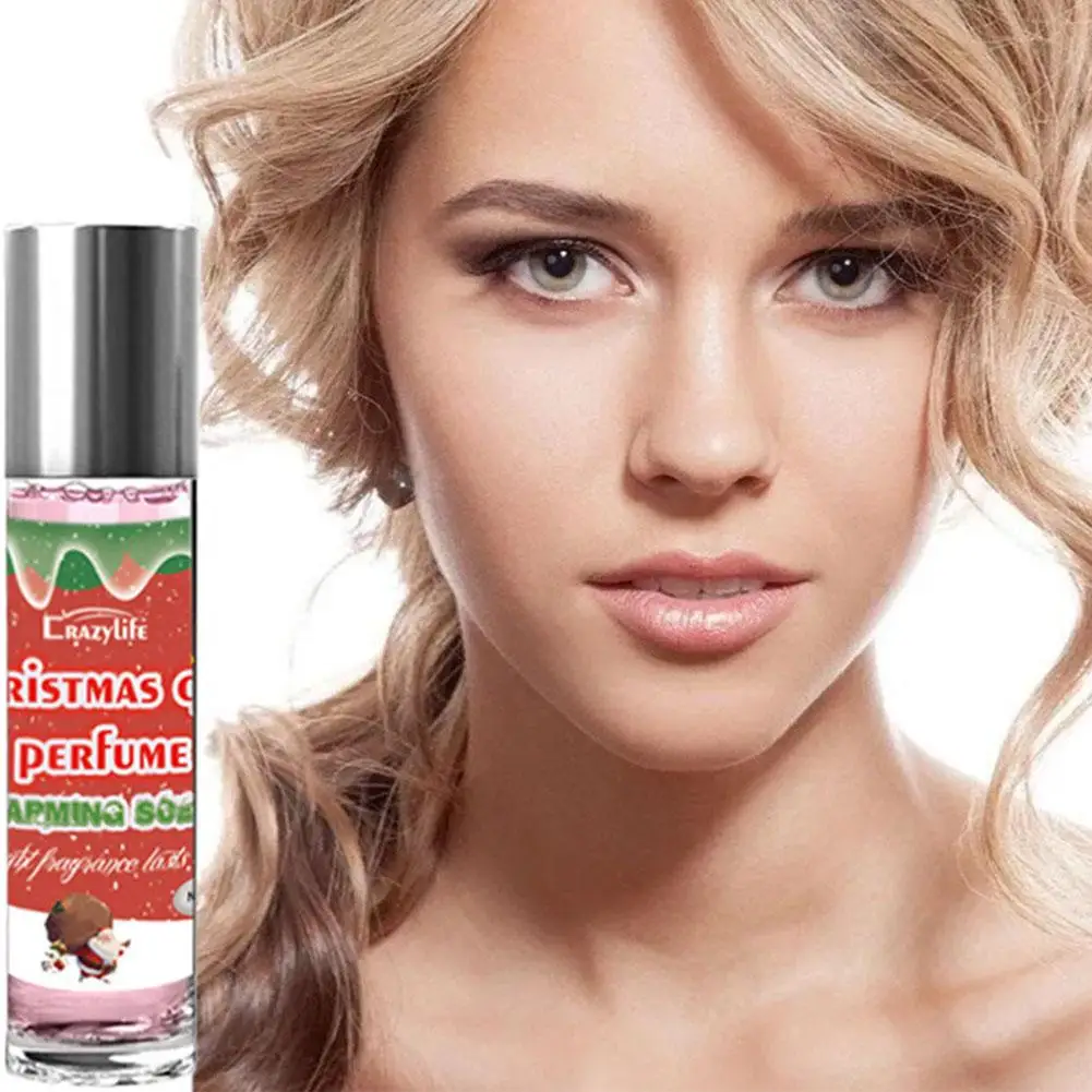 Świąteczny damski wałek zapachowy esencja roślinna odżywczy feromon randki urocze perfumy idealne prezenty 10ml
