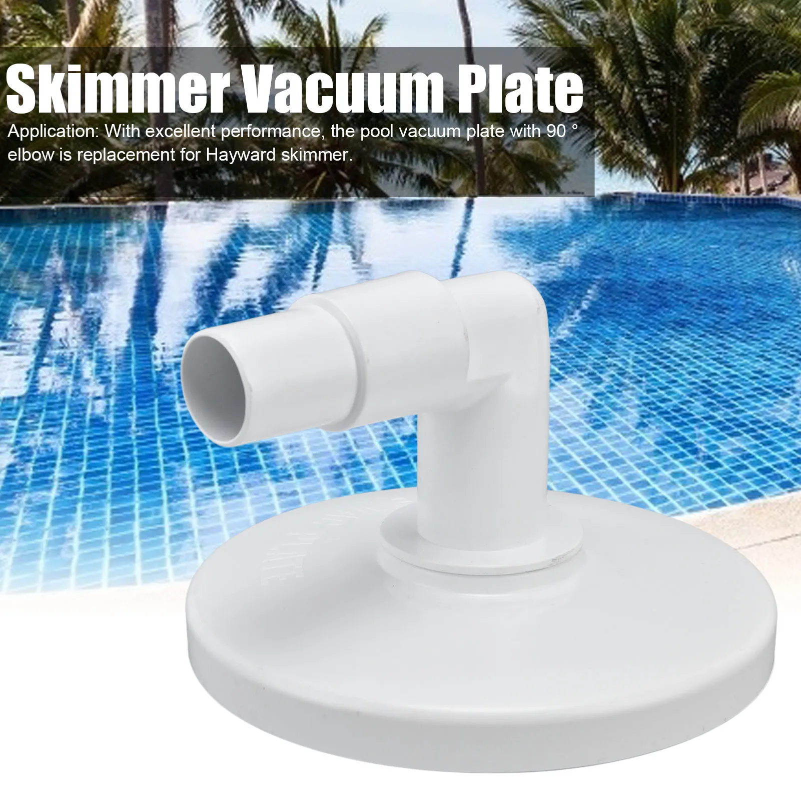 Placa de vacío para piscina, repuesto de plástico con codo de 90 ° para Hayward