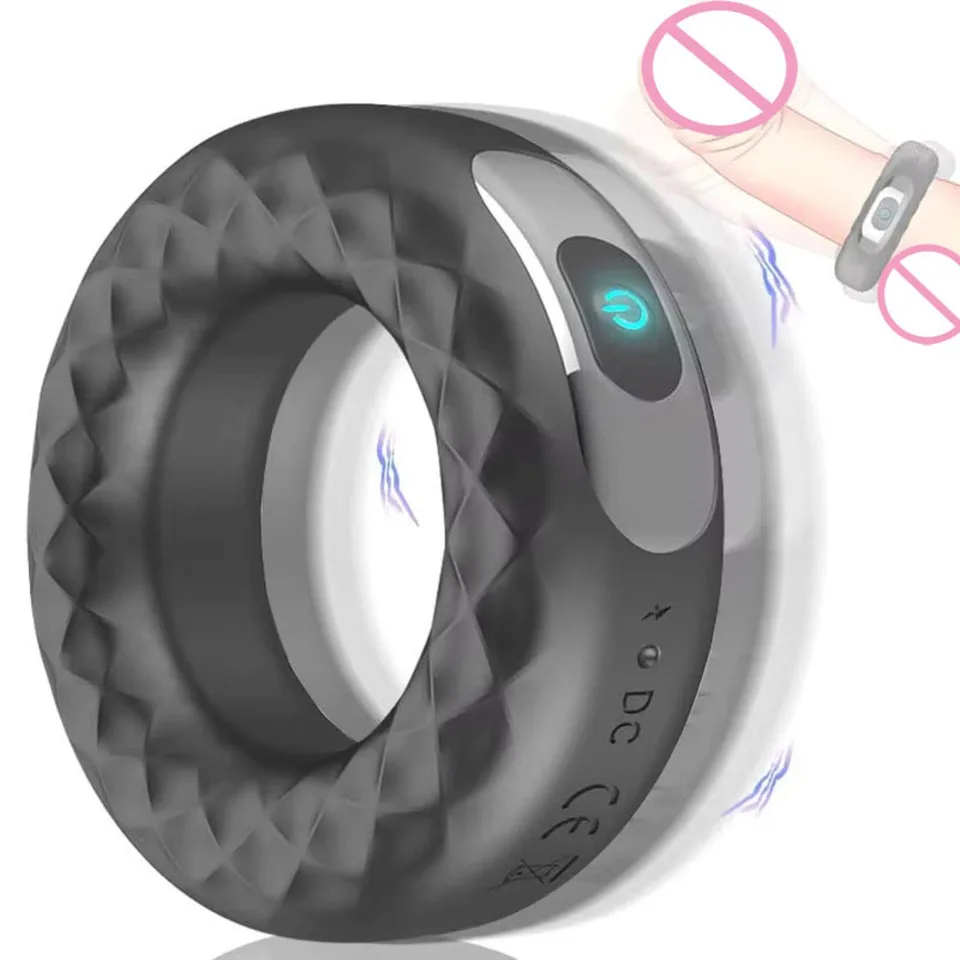 حلقات سيليكون هزازة للقضيب للرجال ، حلقات كوكرينغ هزازة ، تأخير القذف ، ألعاب جنسية للبالغين ، اهتزاز القضيب ، محسن المدرب ، حلقة دائرية ، 10 سرعة