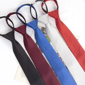 Yeni Unisex Katı Kravat Fermuar Kravat 6 cm Rahat Adam Kadınlar için Gravatas Sıska Ince Erkek Parti Düğün Gömlek Aksesuarları Corbatas