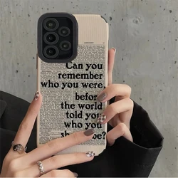 Fashion Black Letter Silicone Phone Case For Samsung Galaxy A52 A50 A51 A31 A32 A33 A21S A53 A54 A71 A72 A73 A12 A13 A14 A34 5G