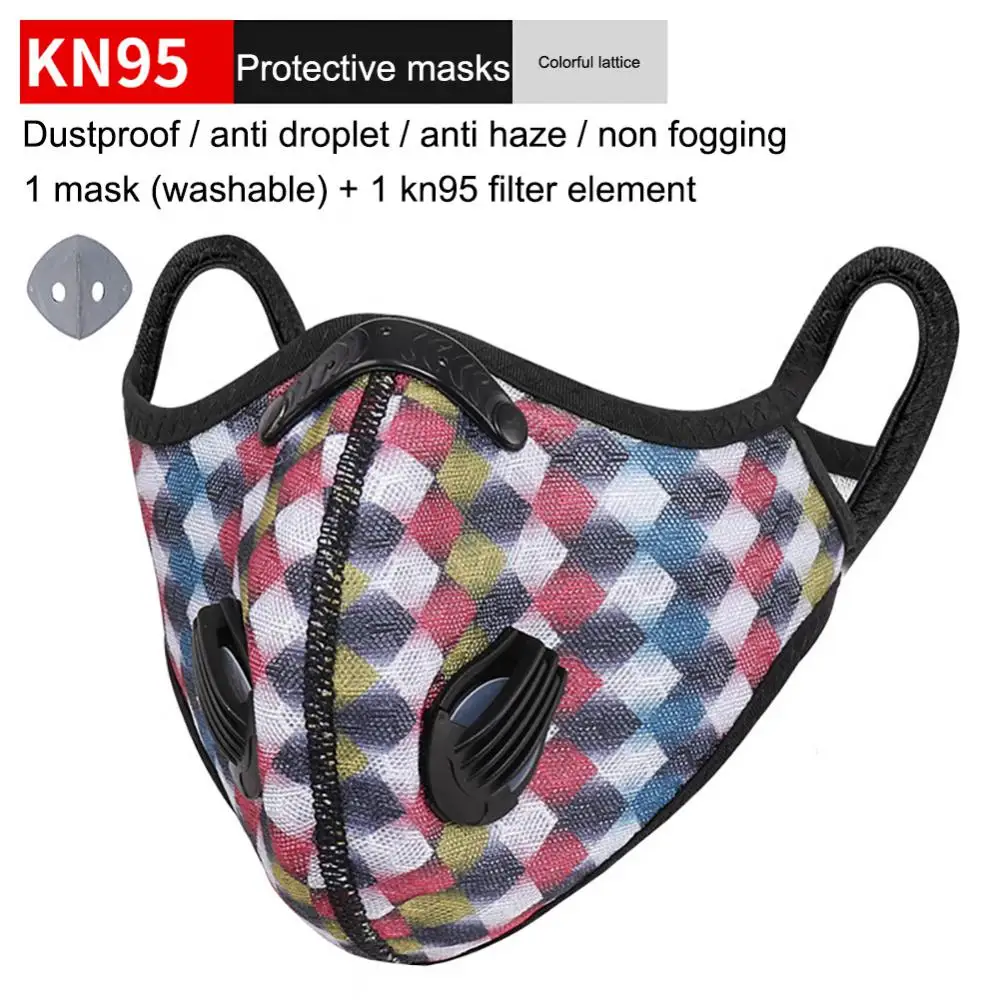 Cycling Mask with Filter Size Dust Mask Sport Washable Reusable Summer Face Mask for Men Actived CarbonFilters2024