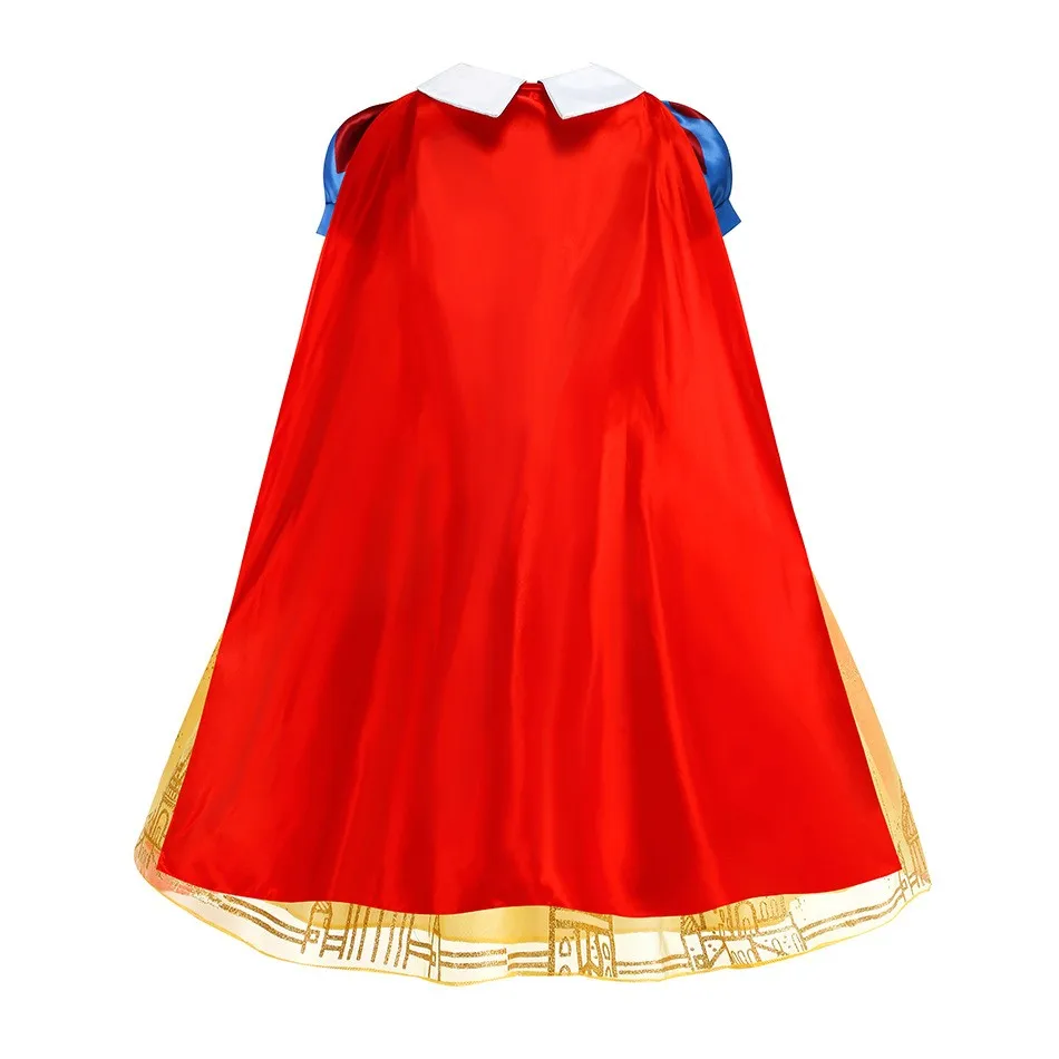 Disney Girls Snow White Fancy Princess Dress Halloween Children Party Birthday Clothing With Cloak Kids Fantasy Cosplay Costume