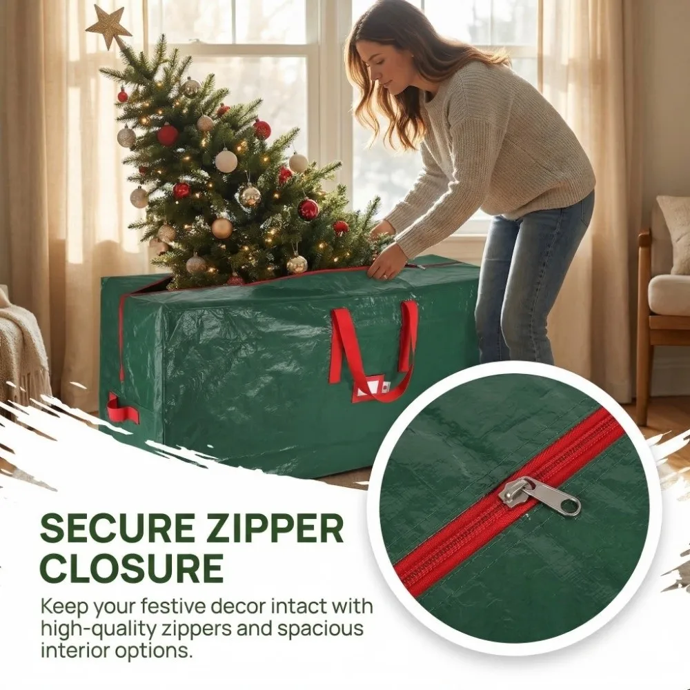 

Space Saving Waterproof Christmas Tree Bag 165.1*38.1*76.2CM Large Size Holiday Organizer Durable Storage Bag Holiday Organize