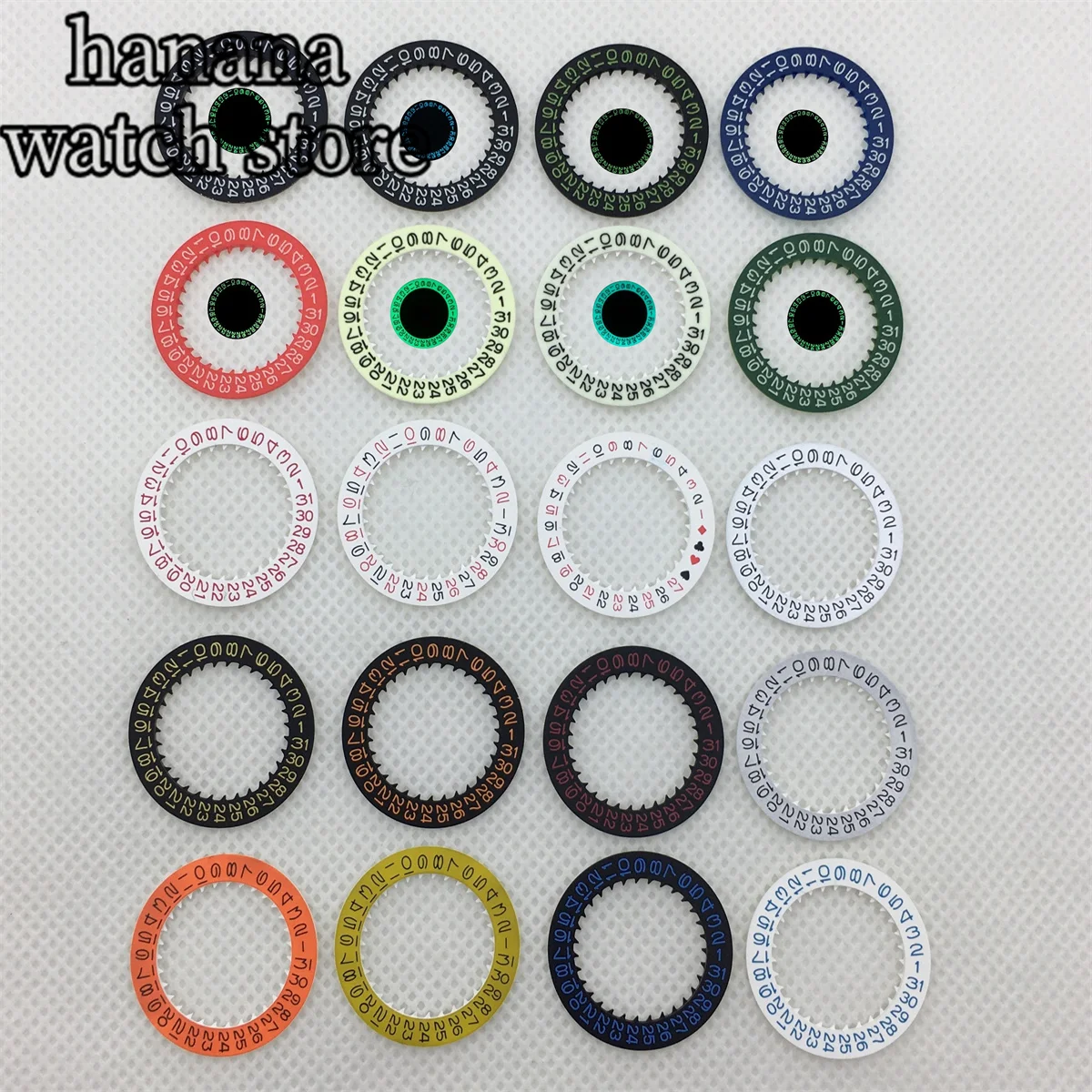 BLIGER Calendar Wheel Black White Green Blue Red with NH34 NH35 movement Watch Modification Repair tool 3.0/3.8 Crown