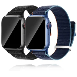 Correa de nailon para Apple Watch, banda de 40mm, 44mm, 45mm, 41mm, 42mm, 46mm, pulsera inteligente IWatch Series 10, 9, 8, SE, 7, 6, 4, 3, Ultra 2, 49mm