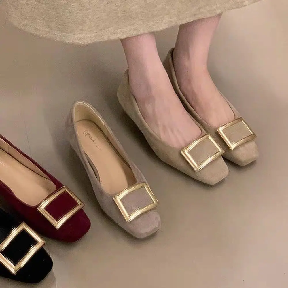 Spring New Rivet Lace-Up Flat Fashion Single Shoes Women's Vintage Square Toe Ultra Light Low Heel Wedding Shoes