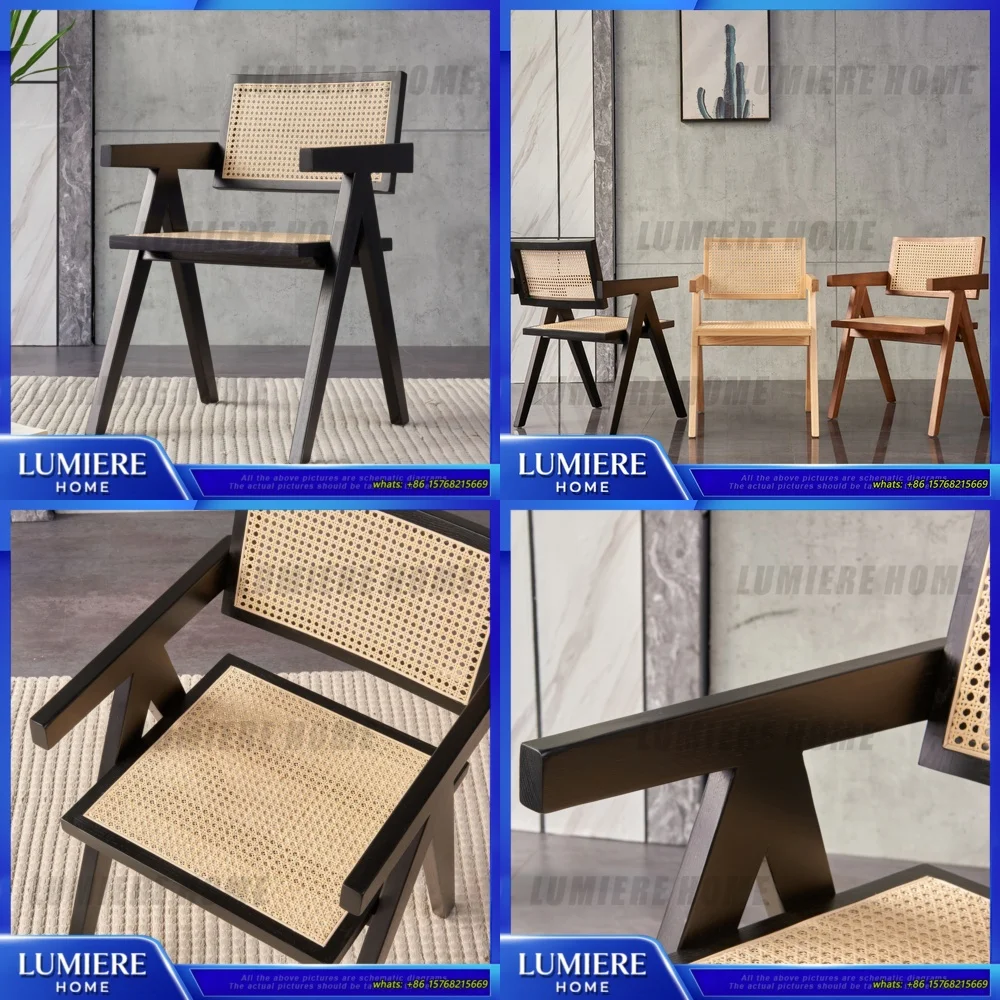 

Scandinavian Solid Wood Dining Chair for Home Cafe Restaurant Retro Style Wabi Sabi Ins Aesthetic Vintage Wooden Chair