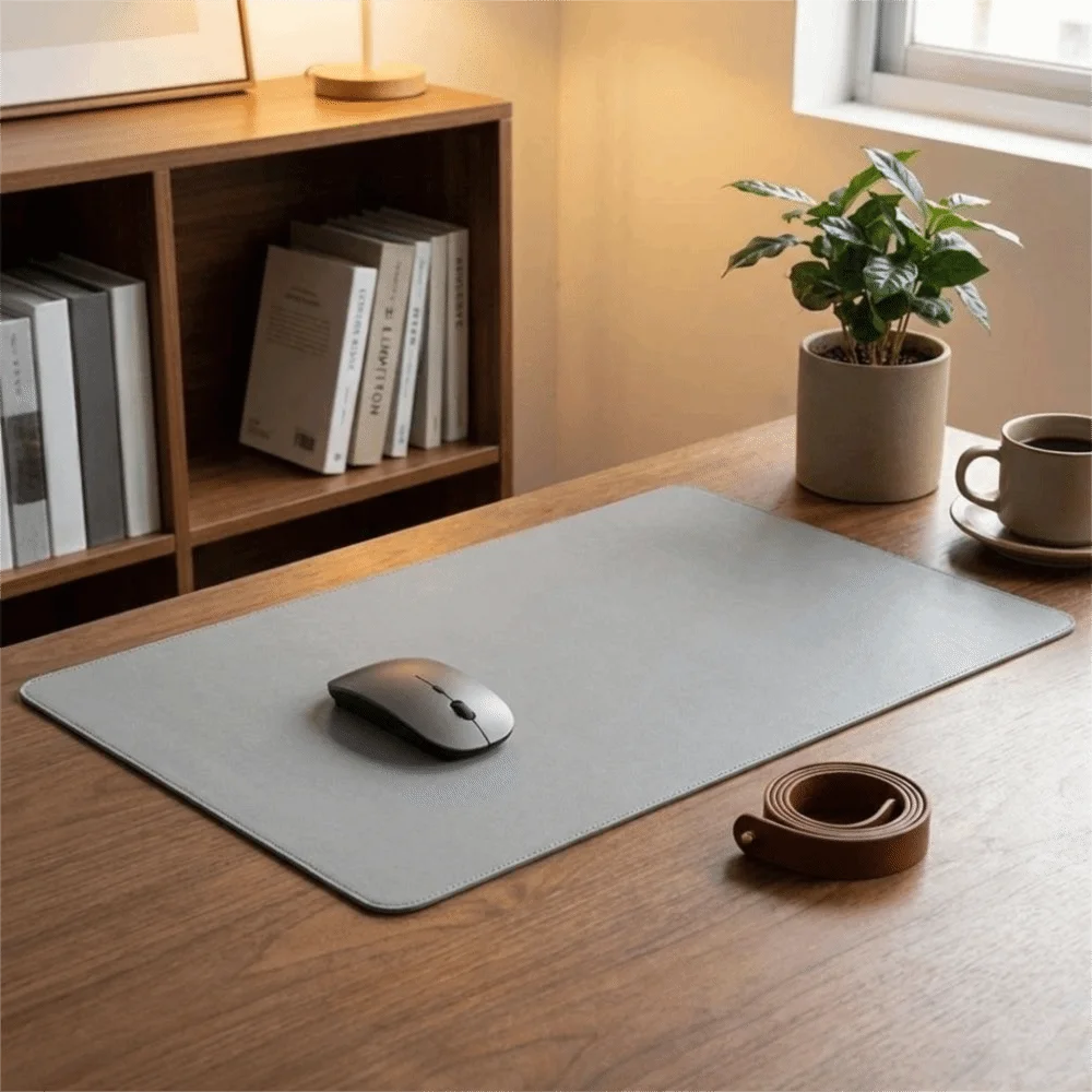 PU Leather Double Side Desk Mat Anti-Slip Soft Nail Art Table Mat Waterproof Collapsible Writing Mat Office Desk