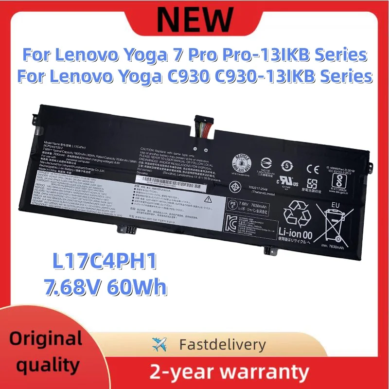Аккумулятор для ноутбука L17M4PH1 L17C4PH1 для Lenovo Yoga 7 Pro Pro-13IKB C930 C930-13IKB Series L17M4PH2 L17M4PH3 5B10Q82426 5B10Q82425