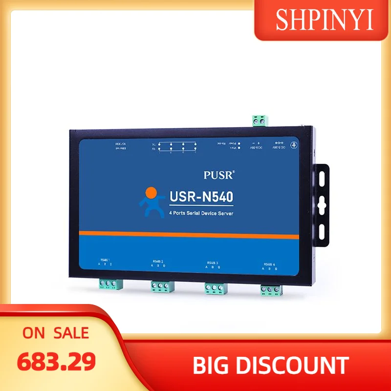 USR-N540 H7-4 Version 4 Ports Serial RS485 to Ethernet Converters Support Modbus RTU to Modbus TCP