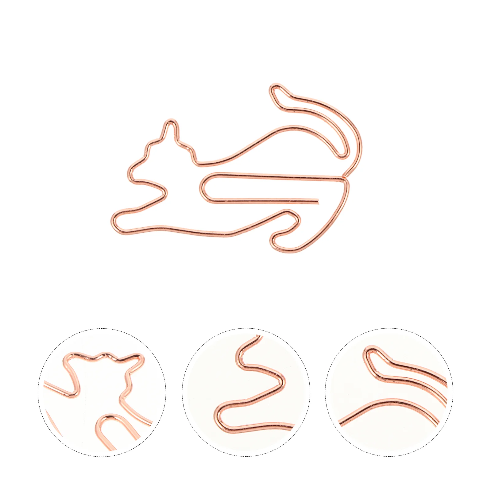 25 Pcs Cat Paper Clip Animal Shaped Paperclip Note Clips Bookmark for Students Office Supplies Paperclips Pin Metal Rose