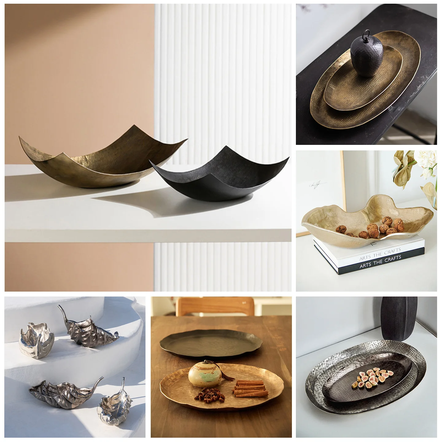 India imported special-shaped warped metal fruit plate simple light luxury style aluminum basin ornament model house pallet