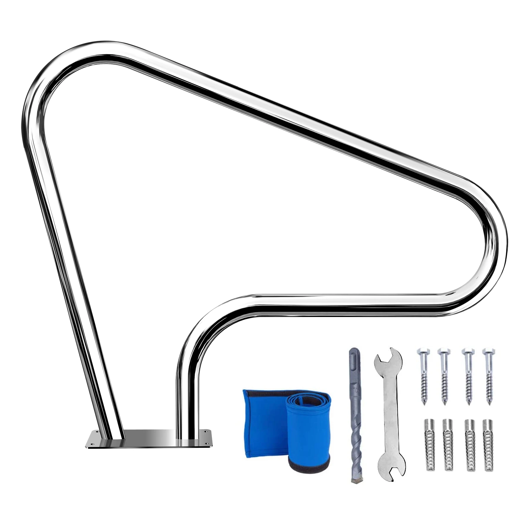 

Pool Handrail, Stainless Steel Swimming Pool Hand Rail Stair Rail Ladder Step Hand Grab Rail Pool Railings for Inground Pools