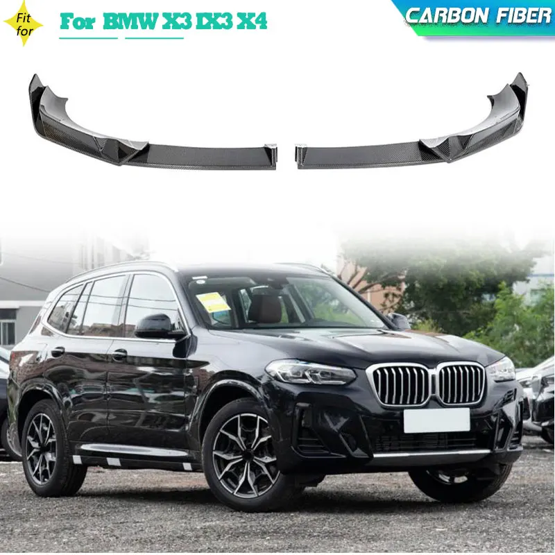 

Carbon Fiber Car Front Bumper Lip Spoiler for BMW X3 IX3 X4 2023 Auto Racing Front Lip Chin Apron Guard 2PCS/Set Body Kits