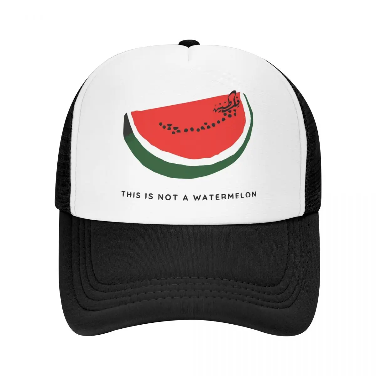 Summer Cooling This Is Not A Watermelon Mesh Sun Cap Unisex Parody Magritte Watermelon Adjustable Foam Trucker Hats