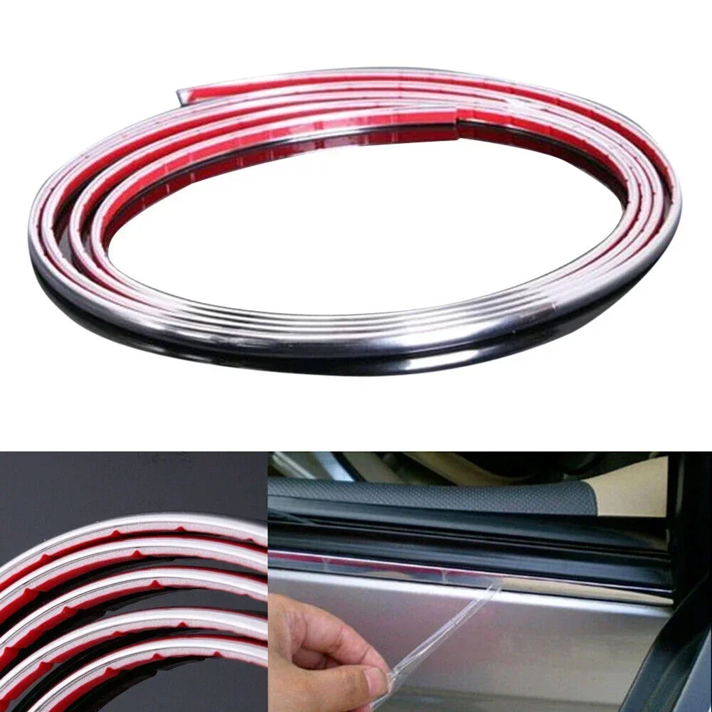 

Car Accessories 2M*6mm Car Chrome Trim Moulding Car Door Edge Scratch Guard Protector Strip Exterior Door Edge Decorative Strip