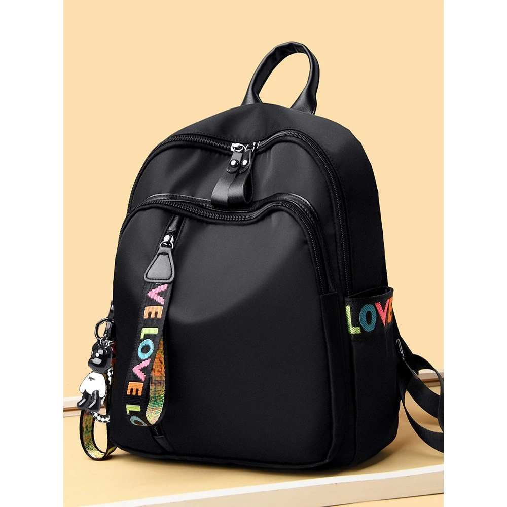 casual-oxford-cloth-backpack-large-capacity-fashionable-british-style-women's-bag-versatile-travel-bag-soft-handle-zip-closure