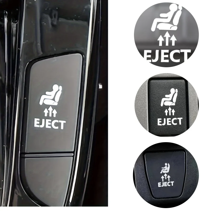 2Pcs Eject Blank Car Button Sticker Automotive Interior Decoration Funny Seat Eject Vinyl Decal For Car Instrument Panel Buttons