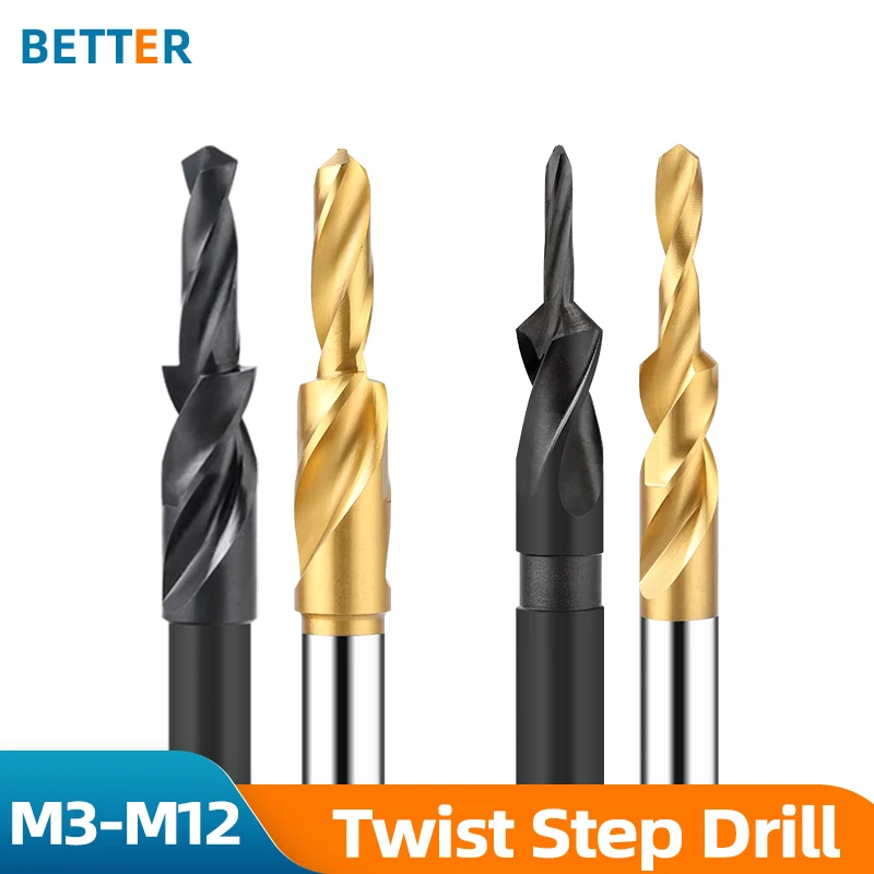 Counterbore Twist Step Drill  Bit M35 Cobalt/HSS for Metal 90 180 Degree M3 M4 M5 M6 M8 M10 M12 Cone Drilling Tool Hole Drill