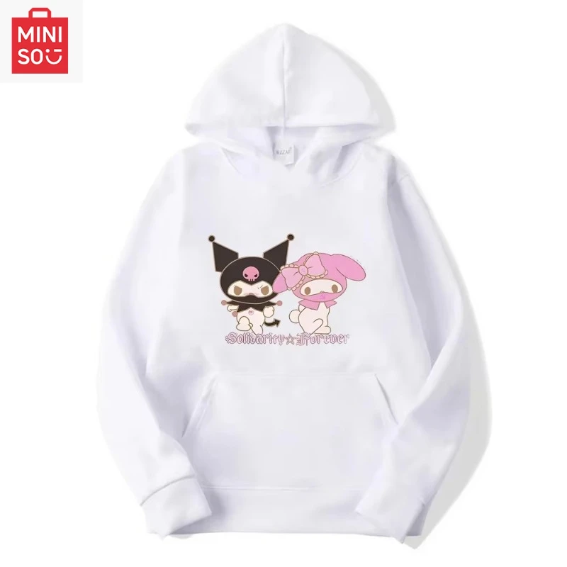 

MINISO Kawaii My Melody Casual Cute Print Unisex Hoodie Spring and Autumn Cartoon Casual Sports Street Print Hoodie