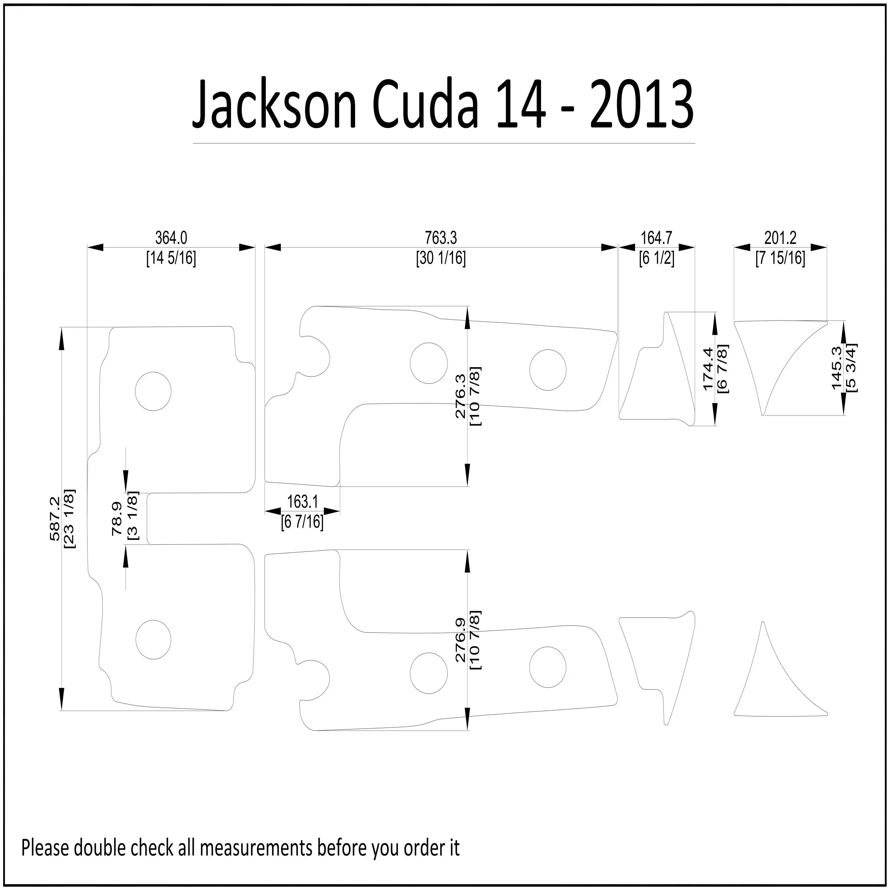 2013 Jackson Cuda 14 Kayak Boat EVA Espuma Cubierta Piso Almohadilla Piso