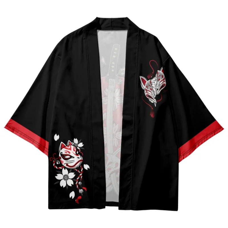 New Anime Fashion Spring Summer Coat Japanese Kimono Cardigan Kimono Haori For Woman Man Loose Thin Outer Garment Cloth