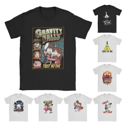 Men T-Shirt Gravity Falls Trust No One Scared Dipper & Mabel 100% Cotton Tees Short Sleeve T Shirt Crew Neck merch Gift