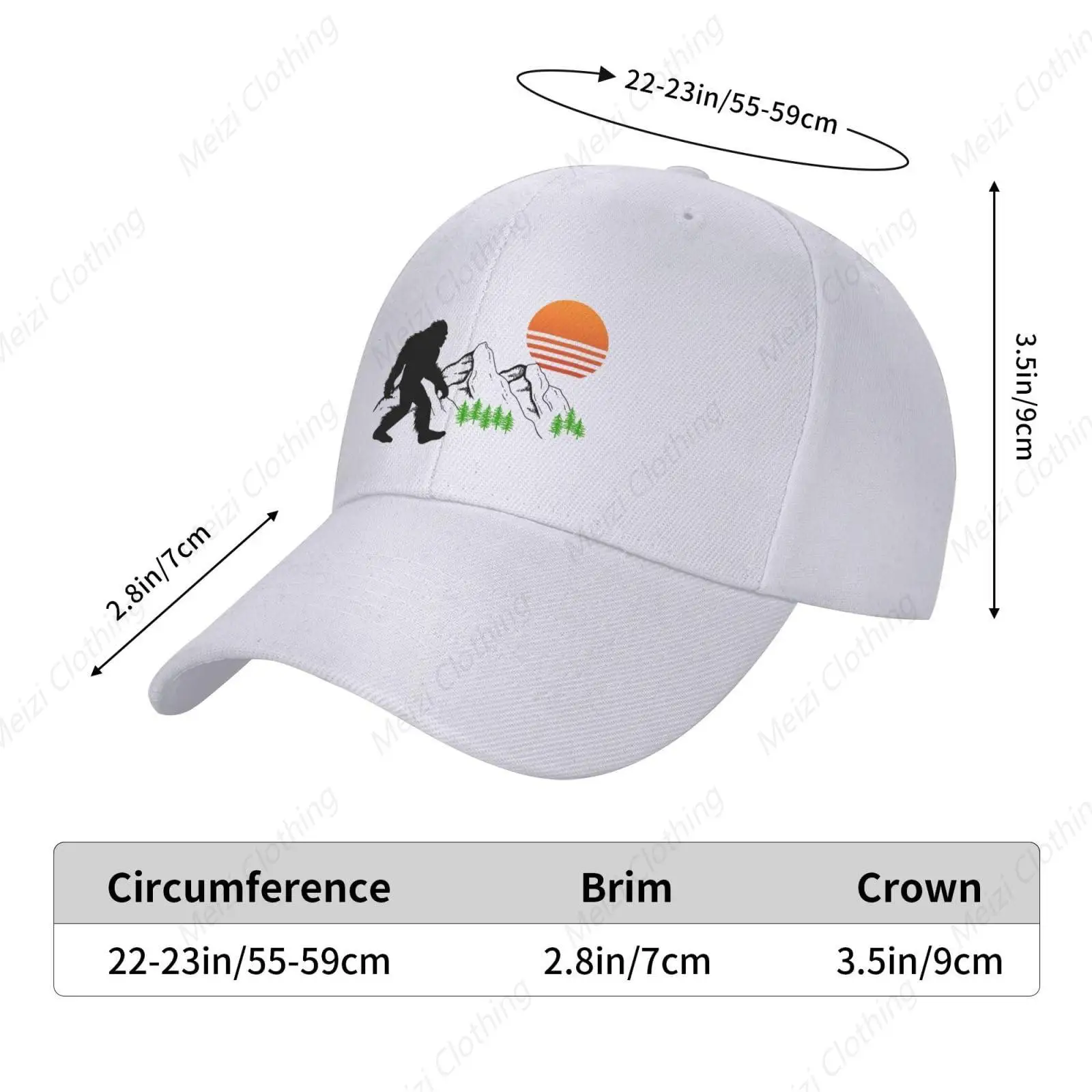 Sasquatch Bigfoot Baseball Cap for Men Women Adjustable Classic Dad Hat Trucker Cap for Running Outdoor Activities Snapback Hat