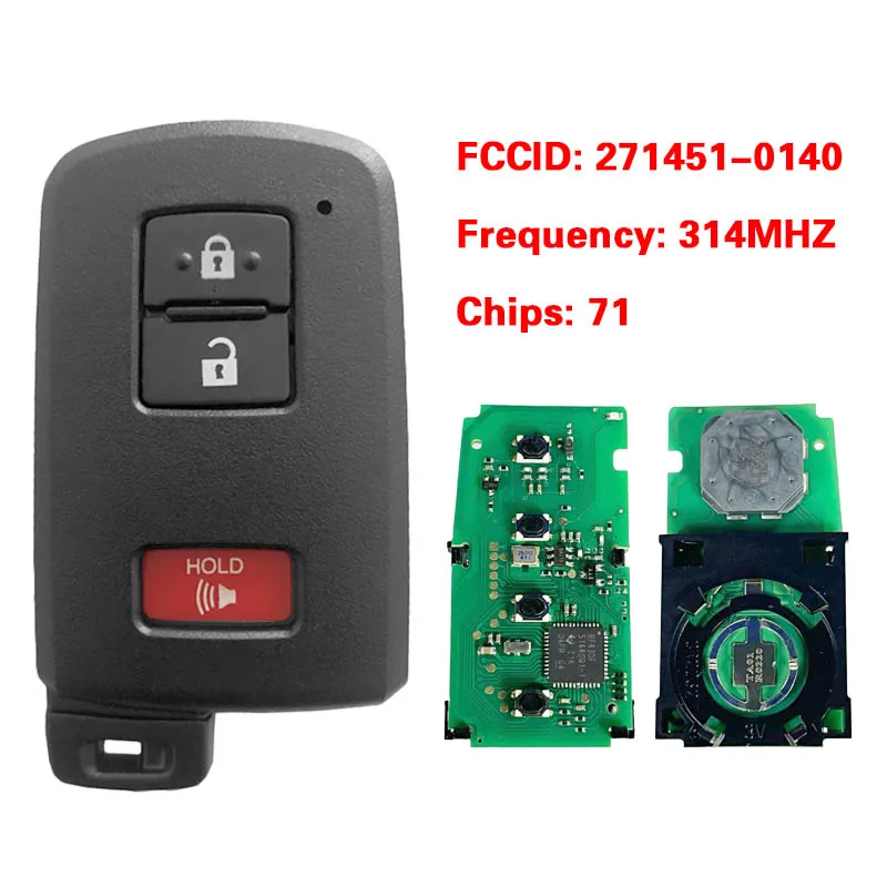 

CN007085 Aftermarket 3 Button Smart Key For Toyota Land Cruiser BH1EW P1 A8 DST-AES Chip With 433MHz 89904-60K30 61A966-0010