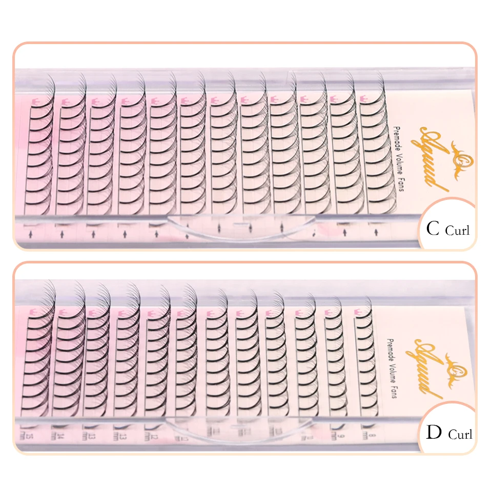 AGUUD Handgefertigte Vorgefertigte Wimpernverlängerungen 3D 4D 5D 6D Langer Stiel Spitze Basis Volumen-Wimpern Koreanisches PBT Vorgefertigte Volumen-Wimpern – Detail 6