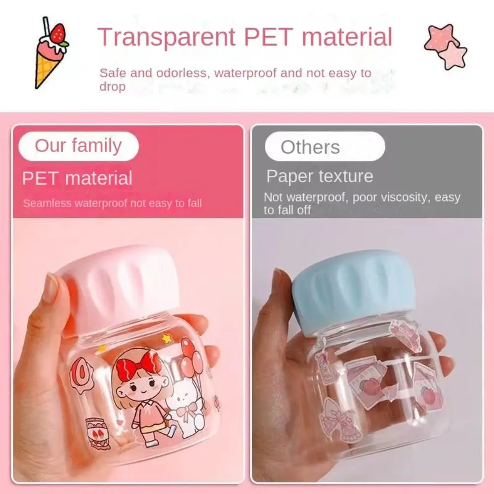 10/20/50Pcs Cute Cartoon Patterns Water Cup Stickers Transparent Waterproof Notebook Decoration DIY Scrapbook Decor Phone Decor