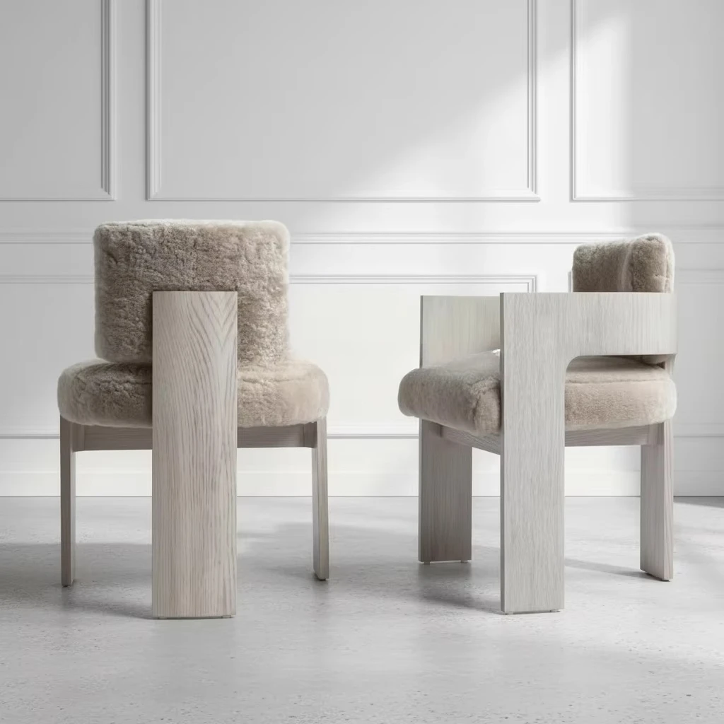 Modern Solid Oak Dining Armchair Hot Selling Indoor Cafe and Restaurant Chair with Comfortable Backrest