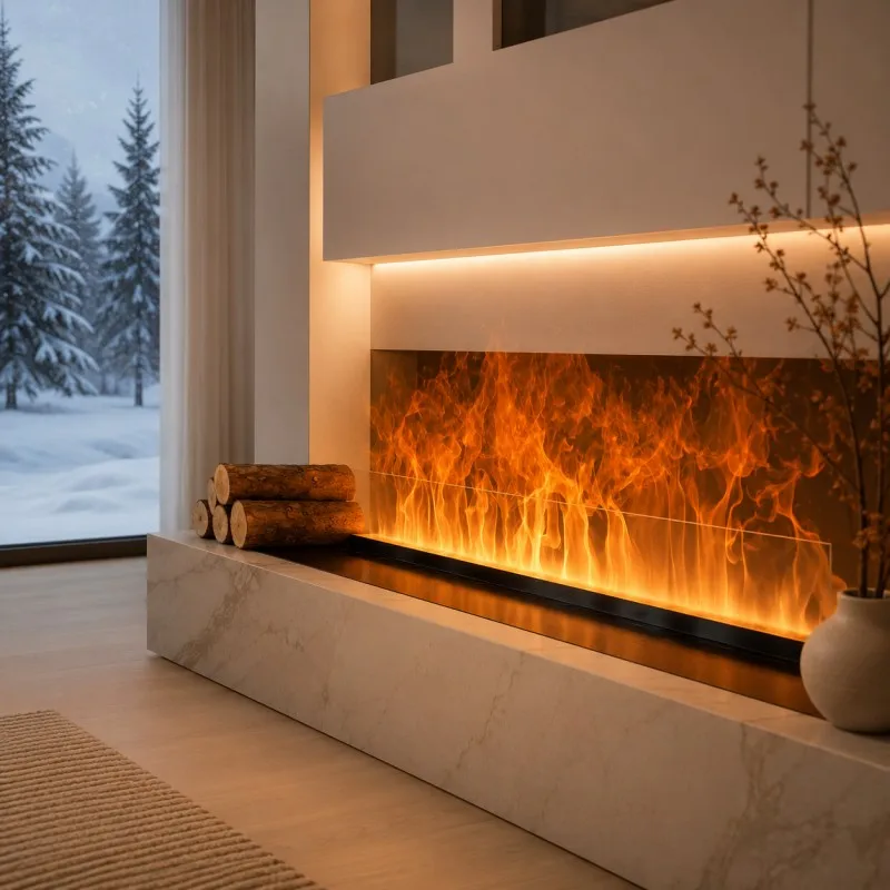120cm Smart Water Vapor Electric Fireplace No Heat 3D Real Flame Visual luxury gold mist fireplace light fir epit for Restaurant