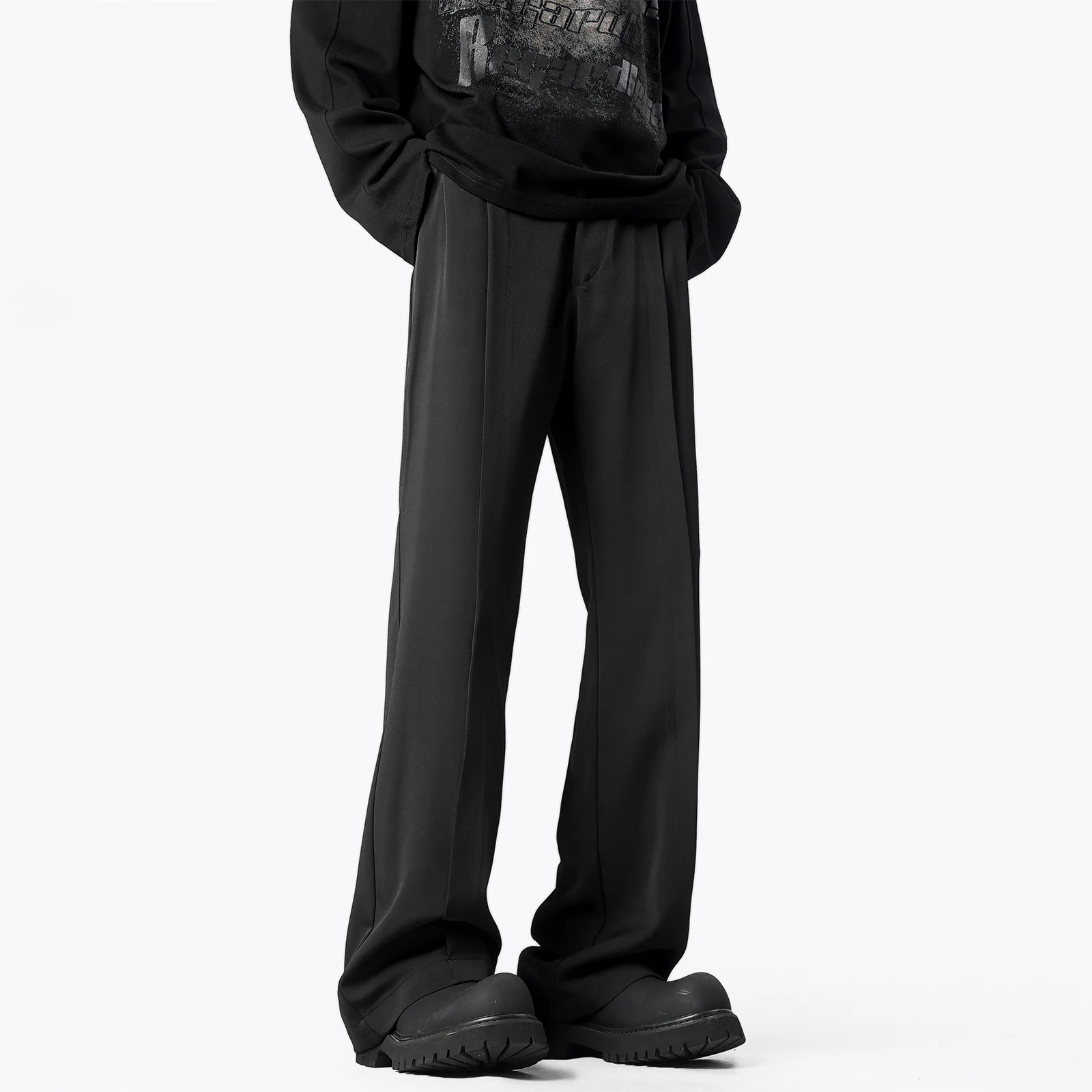 

Мужские брюки-клеш Bla Casual для весны и осени, свободные, прямые, с эффектом драпировки, комфортные, стильные...