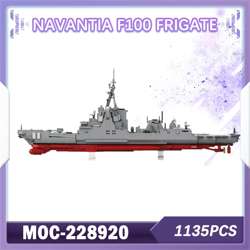

1135PCS Military War Series Navantia F100 Frigate Building Block Model Brick Set Creative Desktop Decoration Gifts MOC-228920