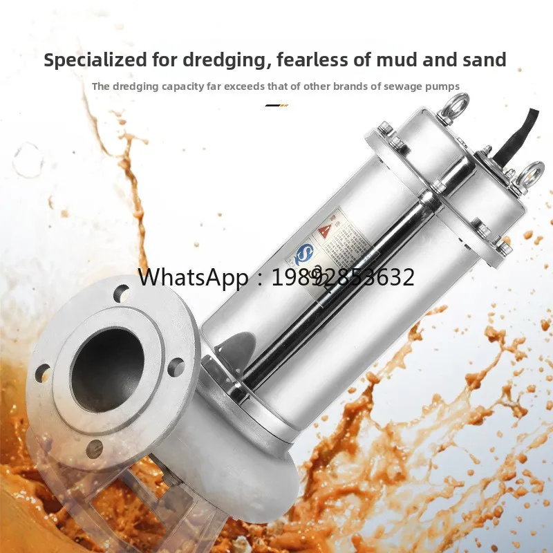 LYY304 Stainless Steel Sewage Pump Corrosion Resistant Septic Tank High  Resistant Sewage Non-Clogging Submersible Sewage Pump