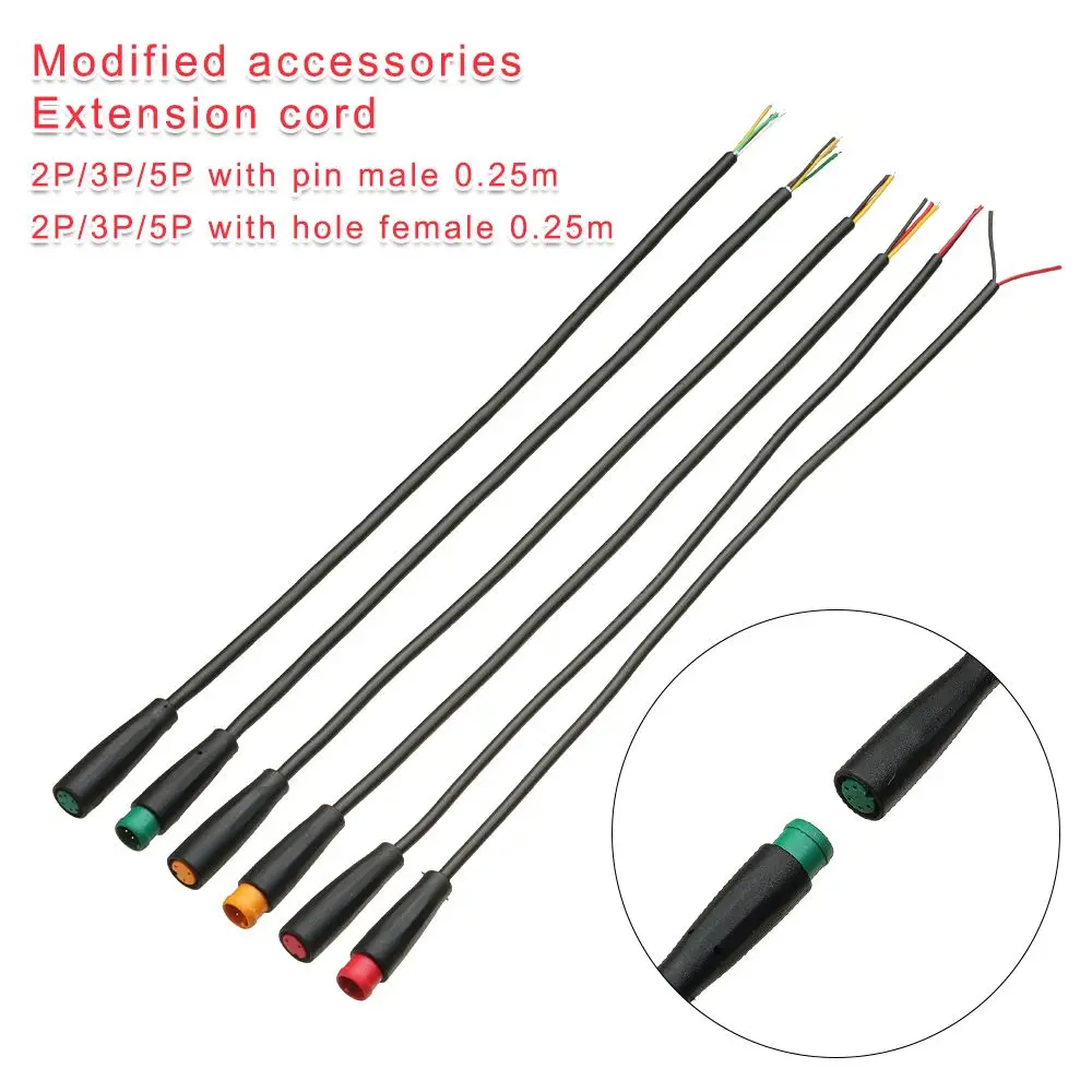 9mm Base Connector 2 3 4 5 6Pin Cable Waterproof Connector For Ebike Bafang Display Pin Optional Cable Ebike Accessories