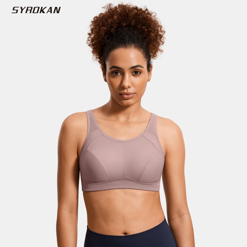 

SYROKAN Plus Curve Sports Bras Running Fitness Lady Sportwear Tops Women High Support Full Coverage No Pad Wireless Bras