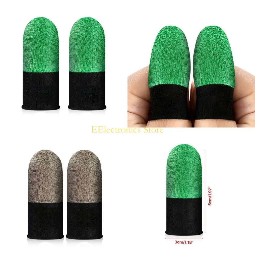 B03C 1 par de capa luminosa para dedos, luvas antiderrapantes para jogos móveis, capas para pontas dos dedos