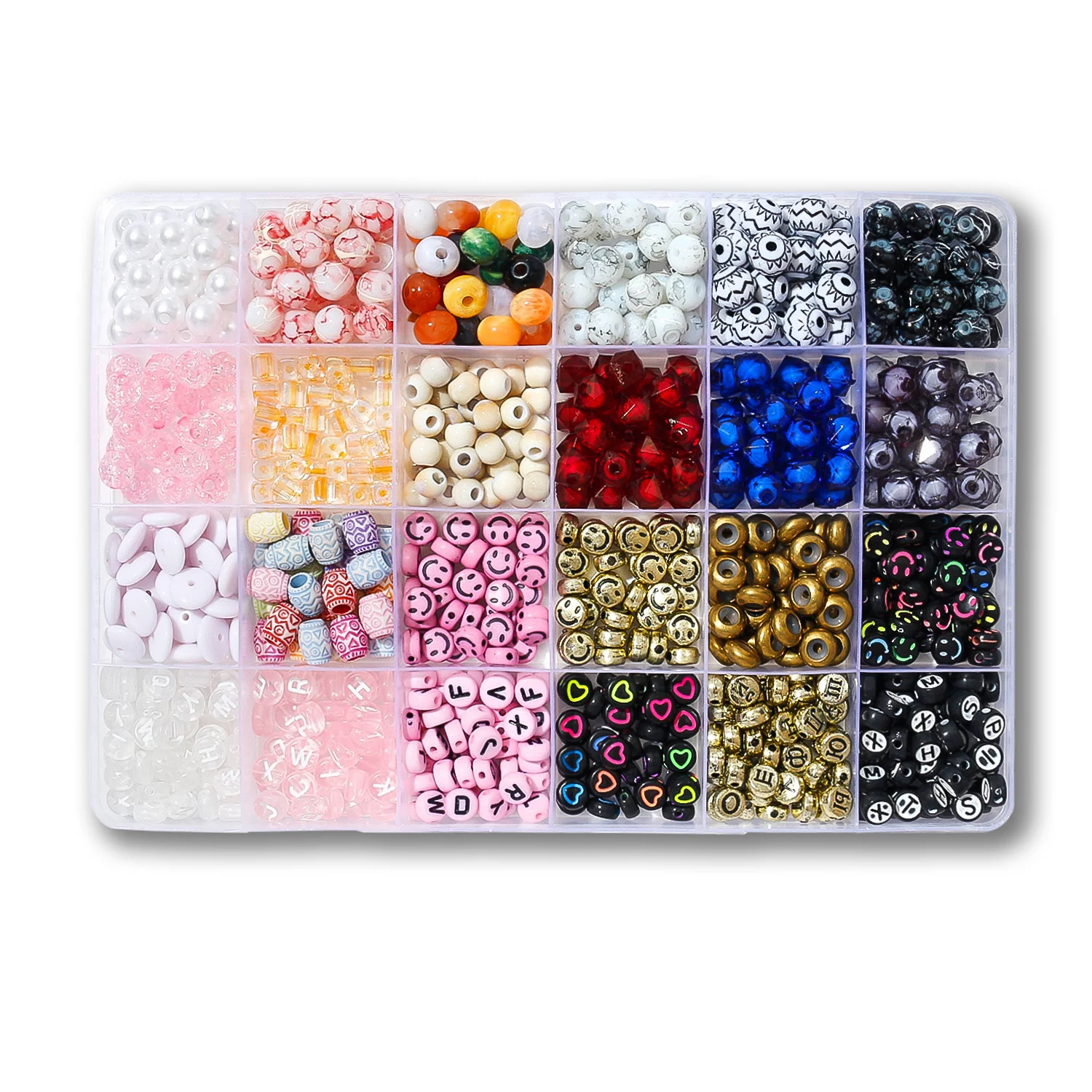 Various Styles Of Beads Bracelet Necklce Ring Making Letter Beads Accessorie Kit DIY