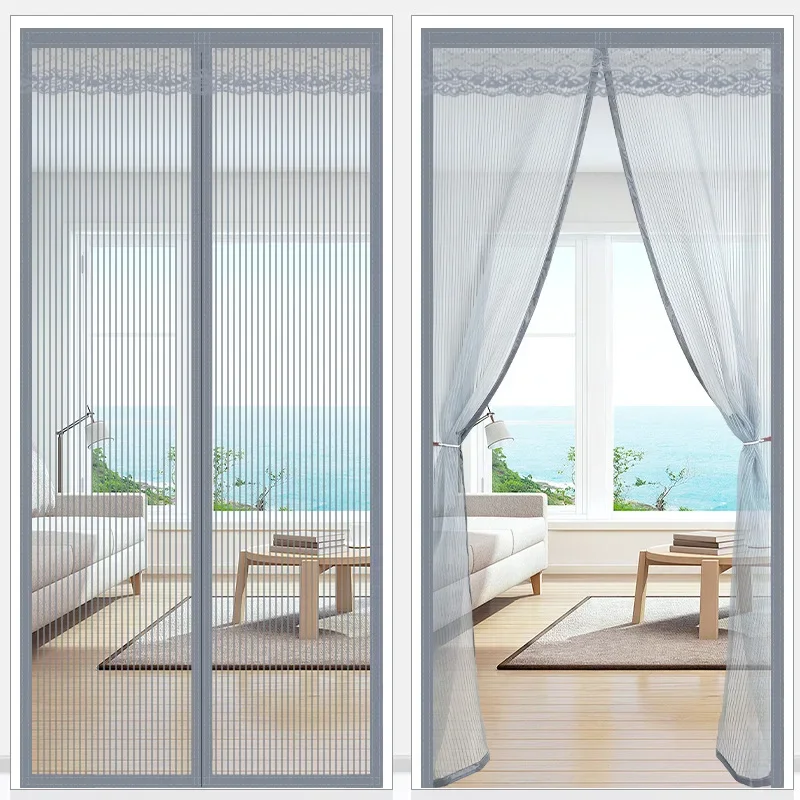 2024 New Summer Magnetic Screen Door Curtain Anti-Mosquito Net Fly Insect Screen Mesh Automatic Closing Door Curtain Mesh Net