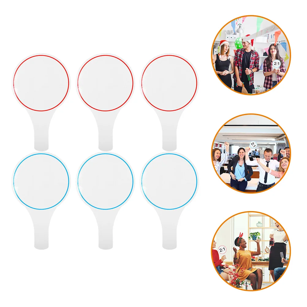 6Pcs White Board Handheld Whiteboard Dry Erase Paddle Dry Erase Paddles Erasable Hand Scoreboards hand board