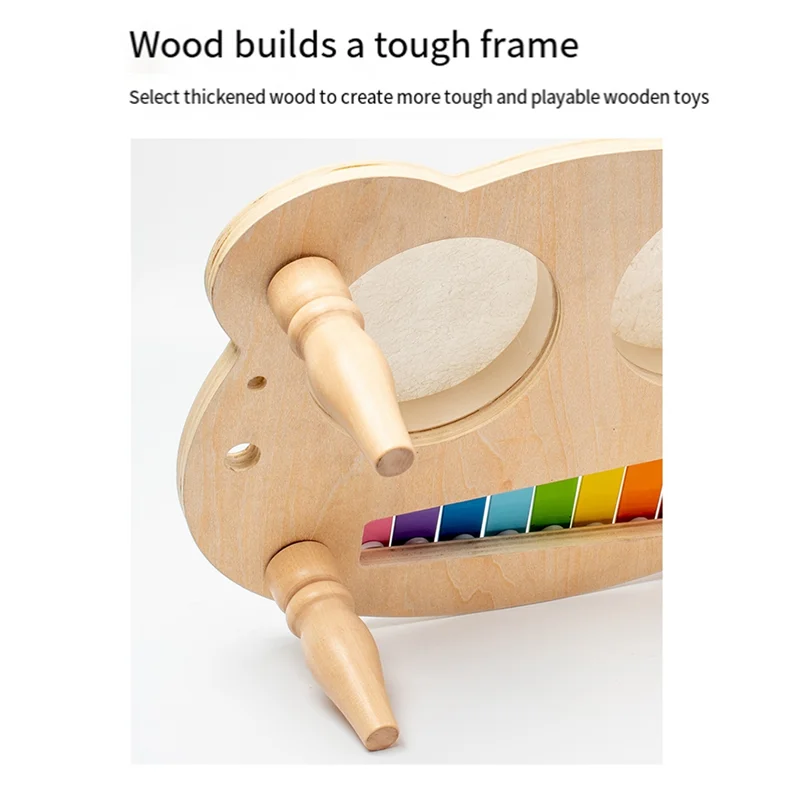 1 conjunto de tambor para crianças brinquedos musicais crianças instrumentos musicais brinquedos sensoriais cor madeira