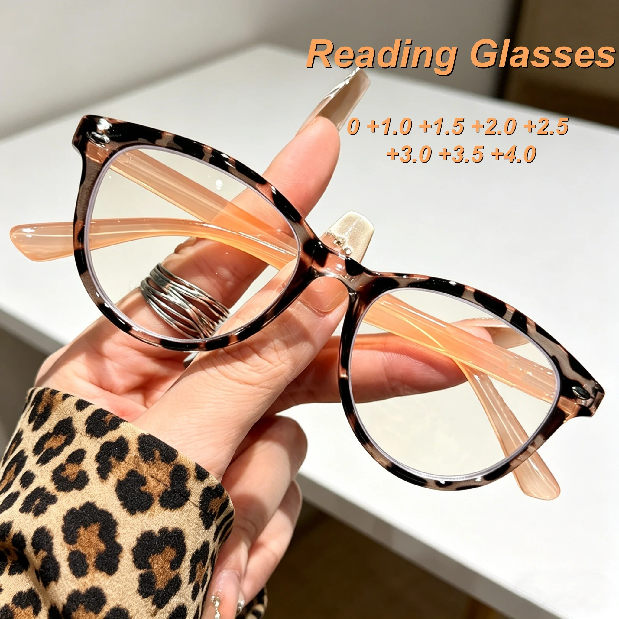 

Retro Personalized HD Elliptical Frame Women's Reading Glasses Ultra Light Neutral High Quality Anti Blue Light Glasses