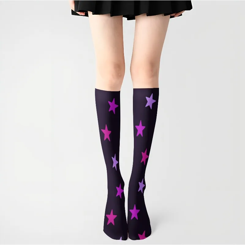 2025, Halloween-Accessoires, Lolita-bedruckte Overknee-Socken mit langem Bein, gepaart mit hochgeschlossenen Röcken für Mädchen, süße Strumpfhosen, COS-Unterseite