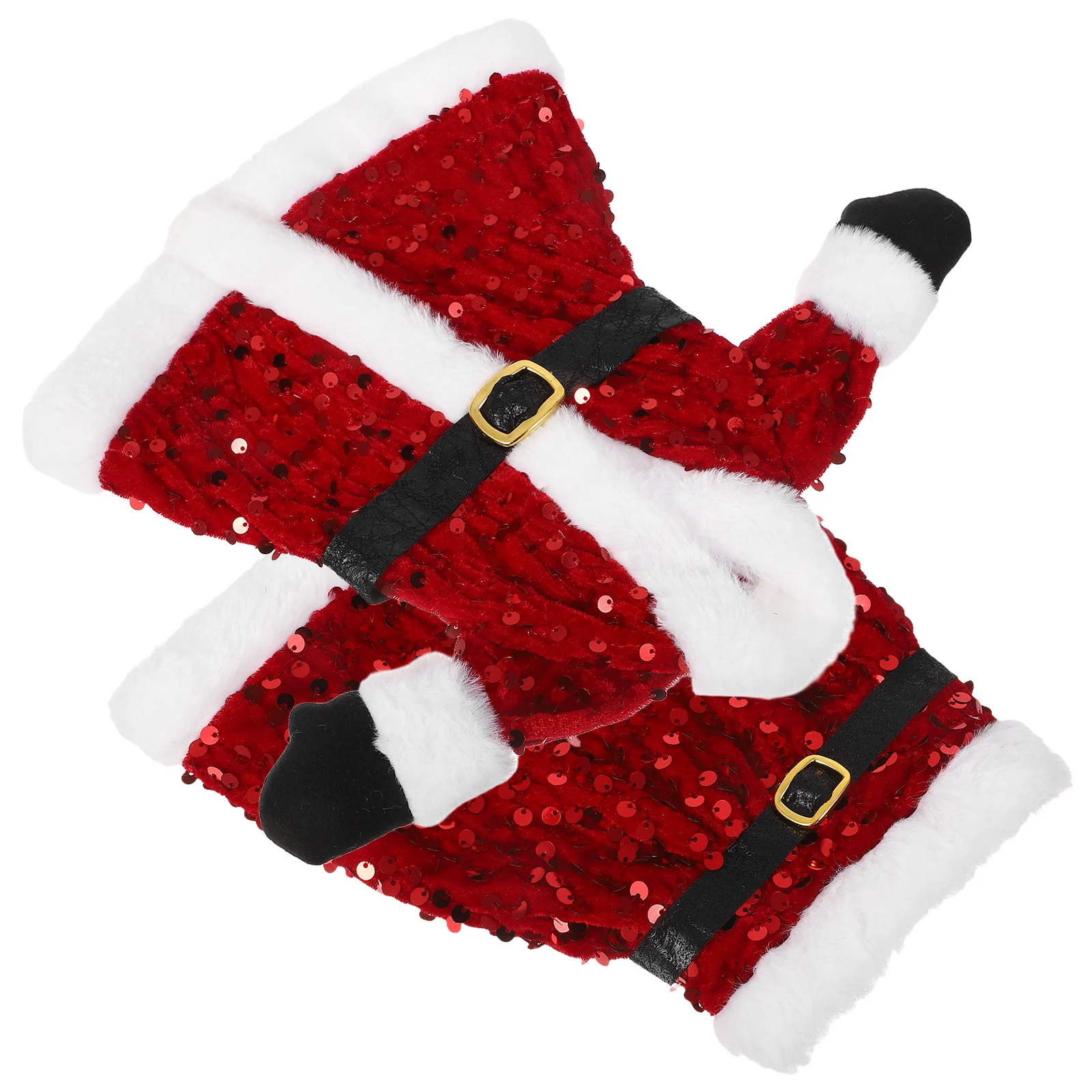 غطاء فستان لزجاجة نبيذ عيد الميلاد مزين بالترتر وقطعة مركزية لطاولة عيد الميلاد وحامل الهدايا وواقي الأكمام