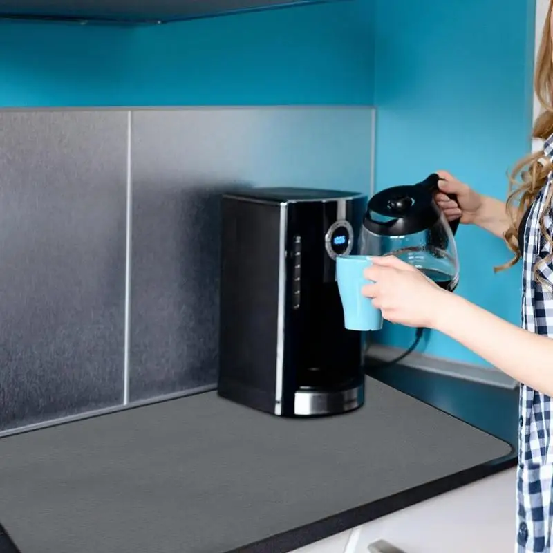 Kitchen Drying Mat Non SlipHome Anti Slip Dishes Drying Drain Mat Absorbent Draining Mat Antifouling Desktop Pad Heat Resistant