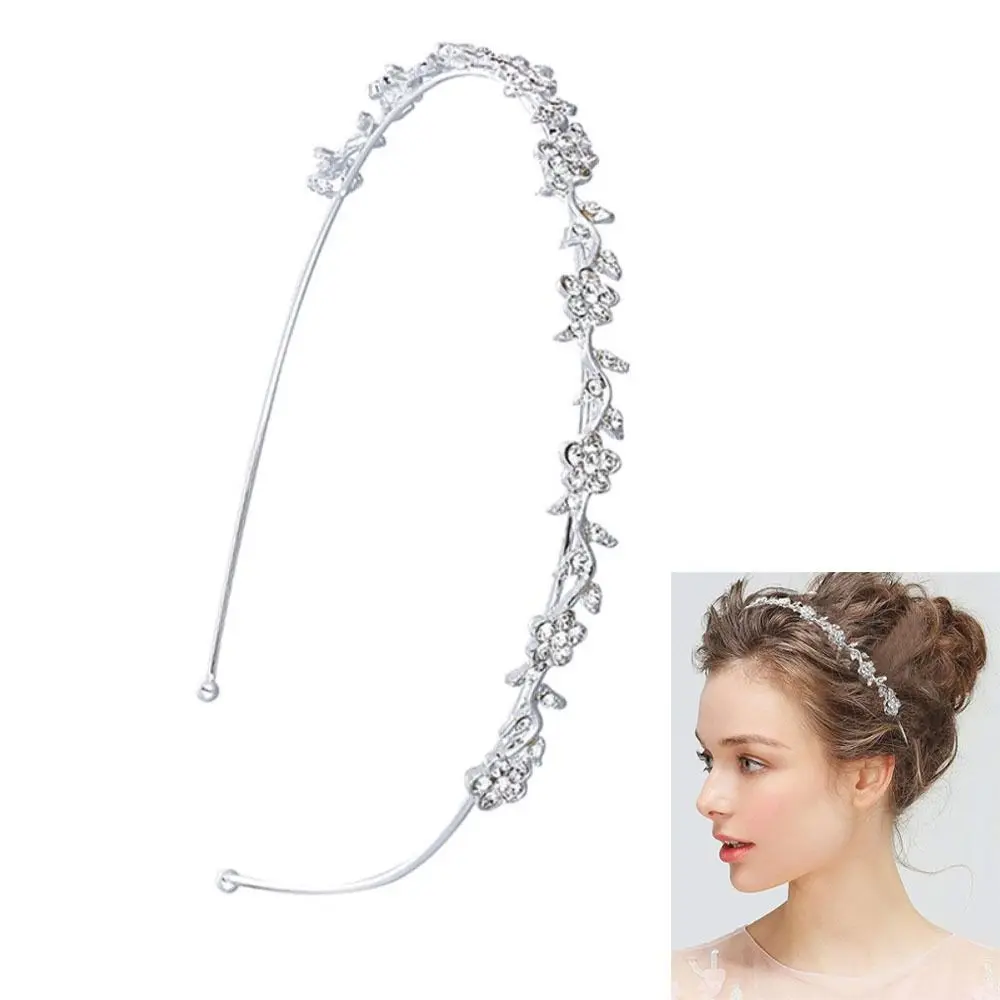 Flower Leaf  Hair Comb Wedding  Jewelry Bridal Hair Accessories Hair Comb Rhinestone Hair Hoop Bridal Crystal Hair Ornaments
