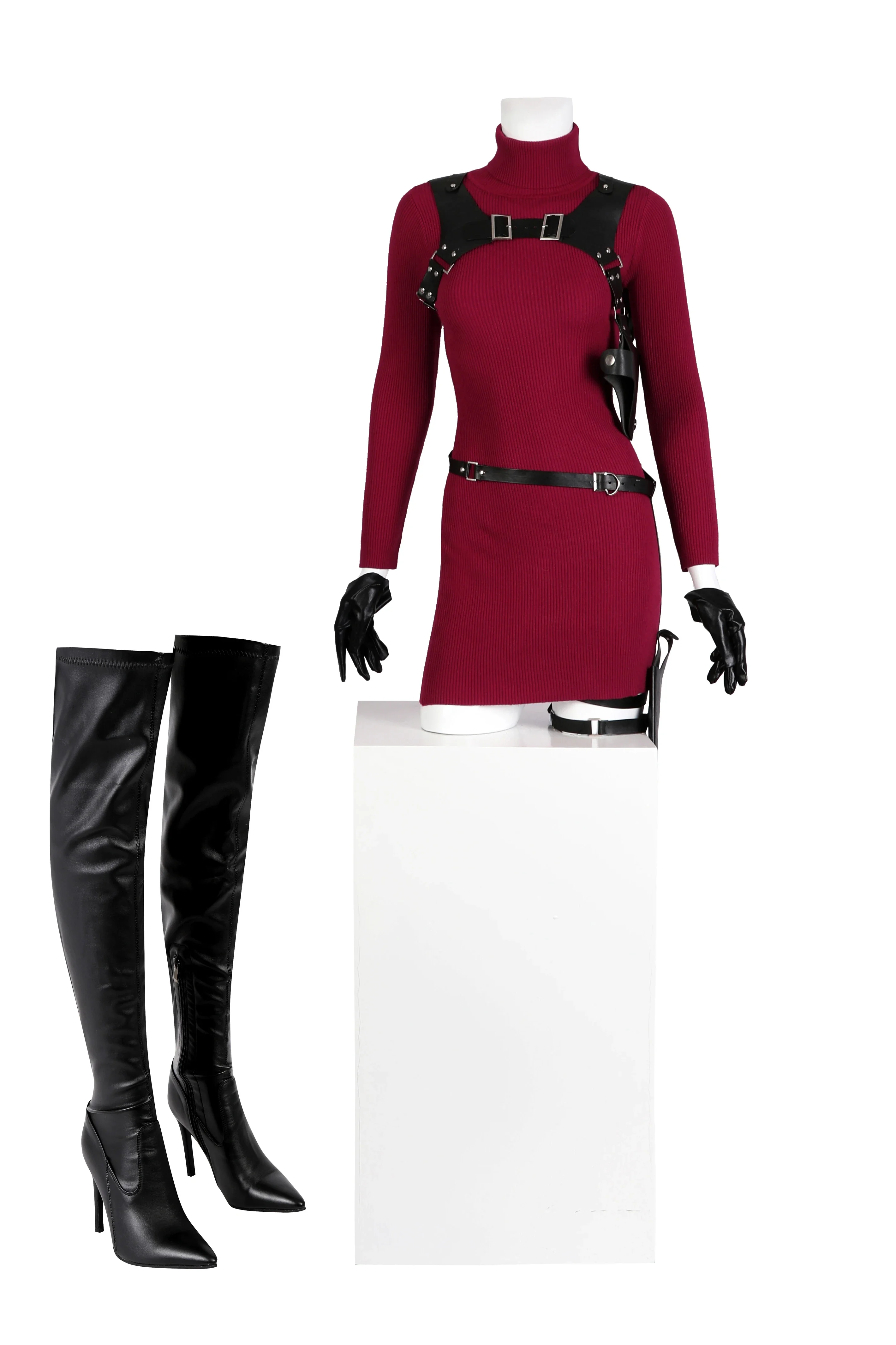 Weibliche Bewohnerin 4 ada Wong Spiel Cosplay Kostüm Kleid Gürtel Outfits Fantasia Halloween Karneval Verkleidung Anzug für Frauen Mädchen